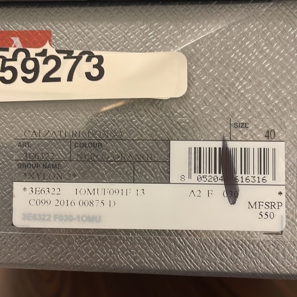 Prada Calzature Donna *3E6322 Nero Orange - *NYLON 2* size 40 - Picture 14 of 17